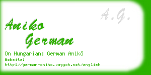 aniko german business card